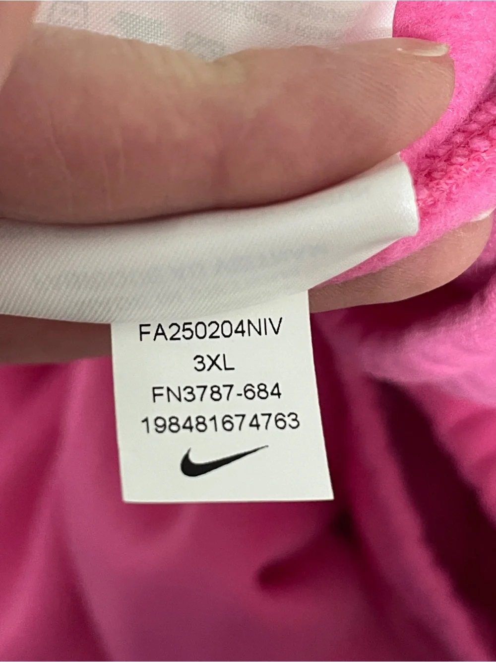 NWT Nike Mens 3XL Pink Fleece Joggers